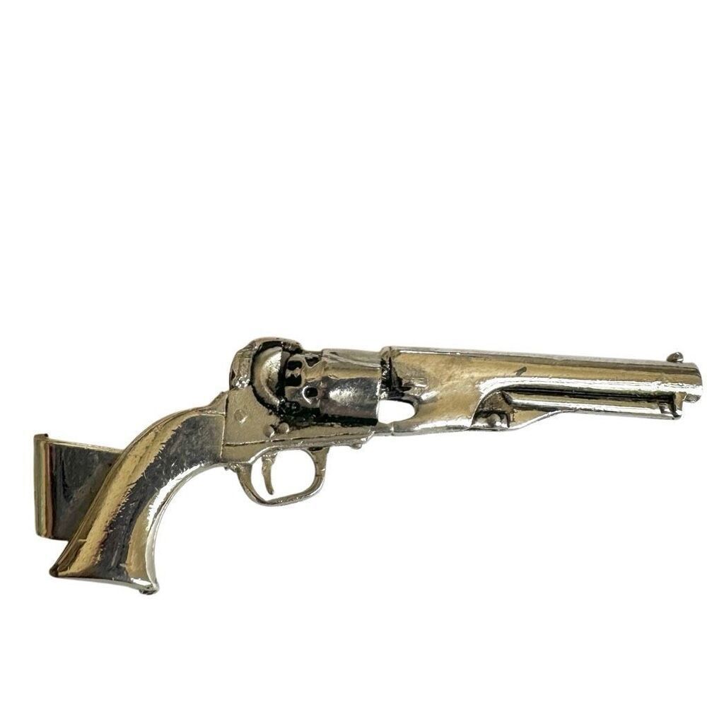 Anson Silver-Tone Revolver Gun Tie Clip